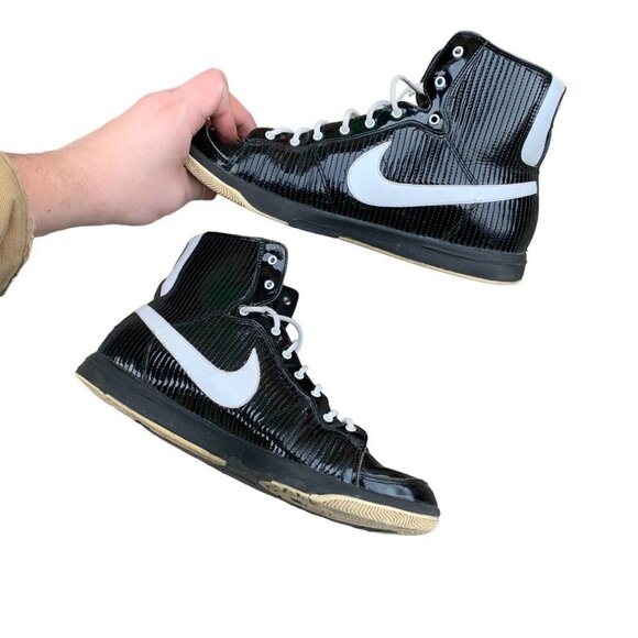 VINTAGE 2005 Nike Zoom Blazer Patent Black Size 9.5 - Picture 3 of 8